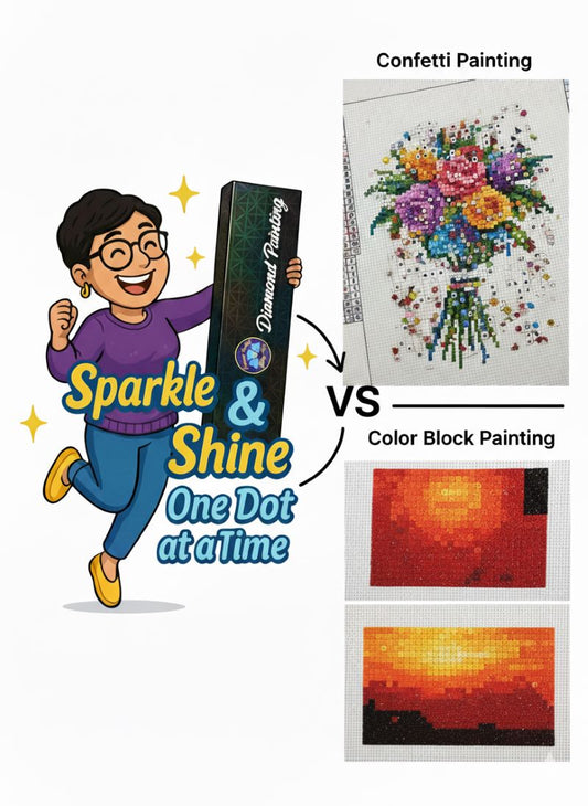 Color Blocking vs. Confetti: What’s the Difference in Diamond Painting