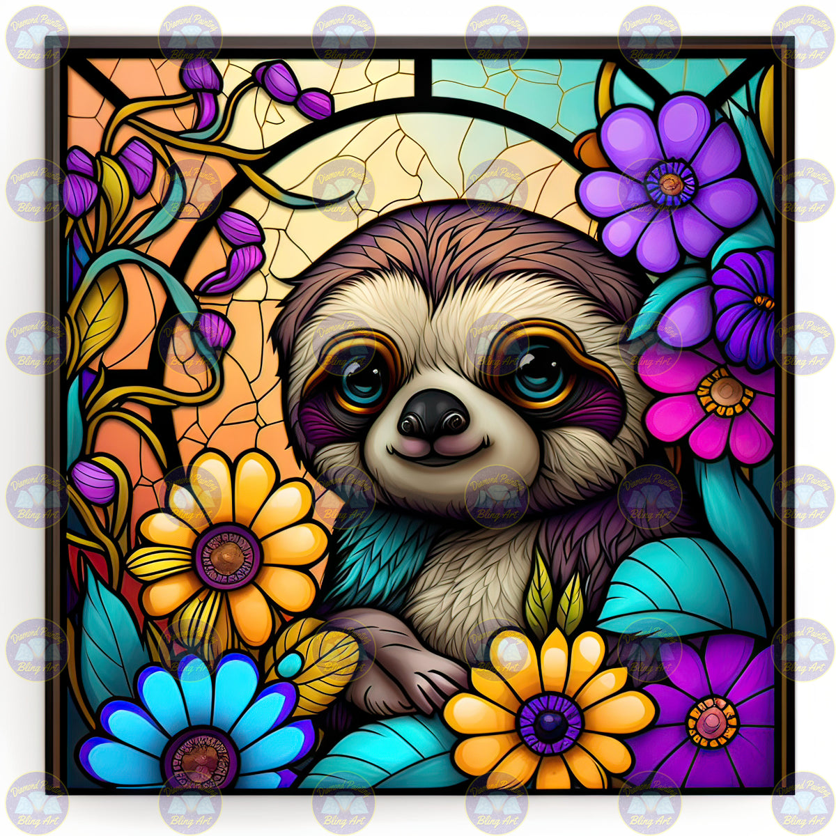 Diamond Painting Stained Glass Painting Art 9 004, Full Image - Painting