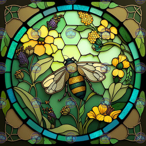 Bumble Bee Stain Glass