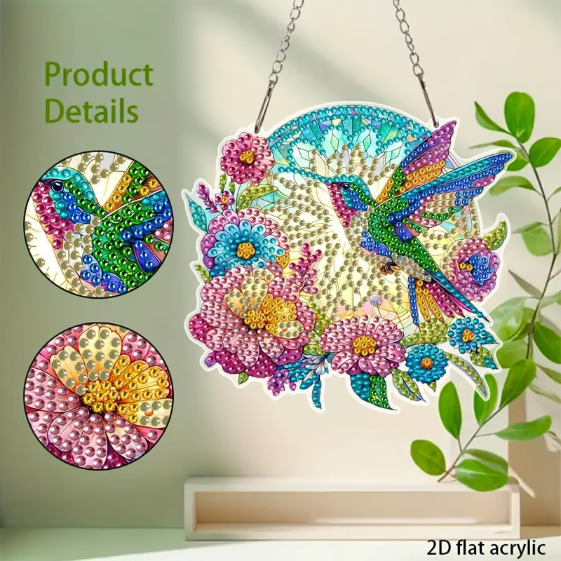 Hummingbird & Floral Sun Catcher DIY Diamond Art Kit
