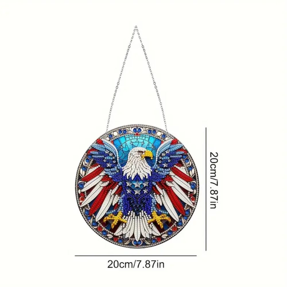 Patriotic Eagle Hanging Diamond Art Kit Size