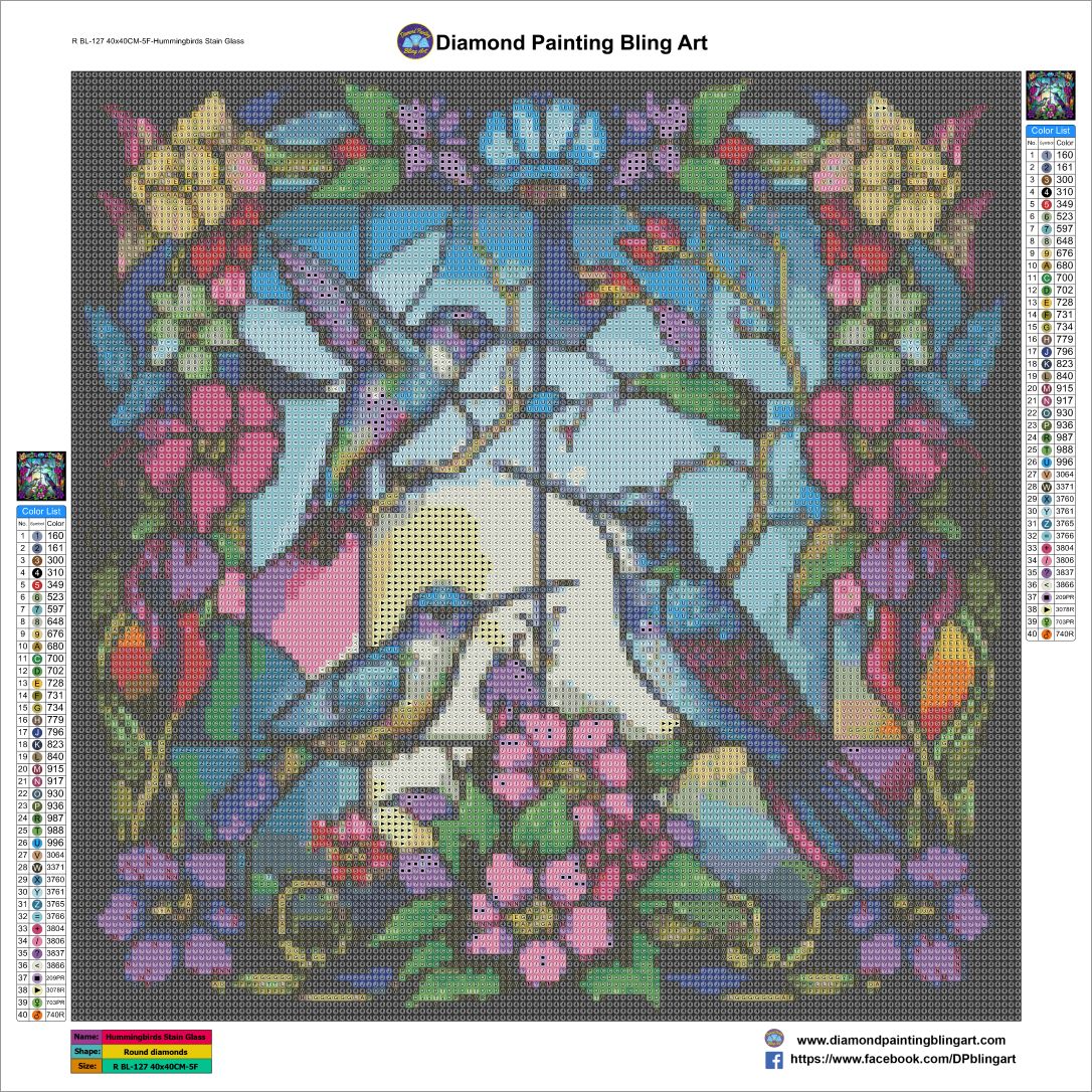 Hummingbirds Stain Glass