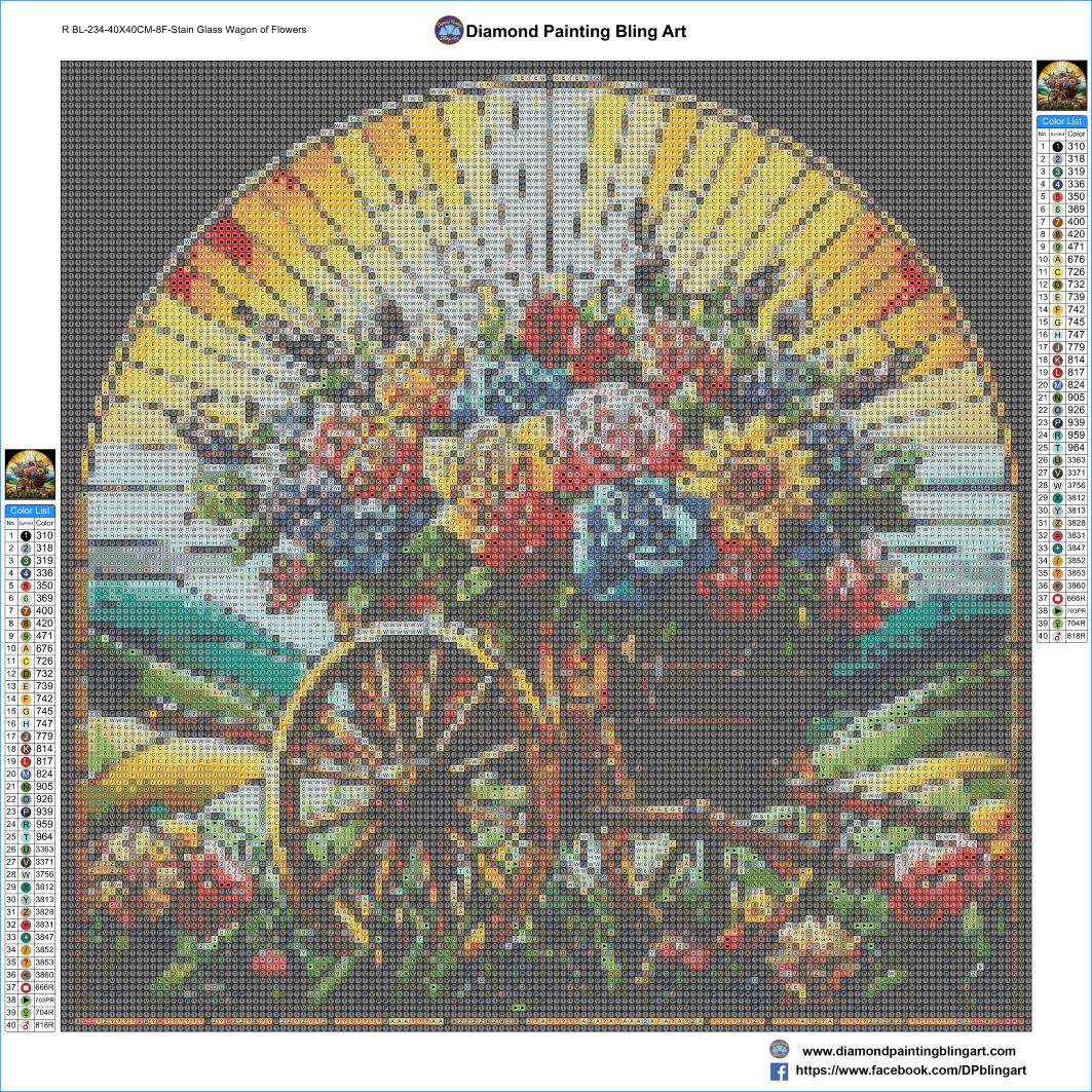Wagon of Flowers Stain Glass