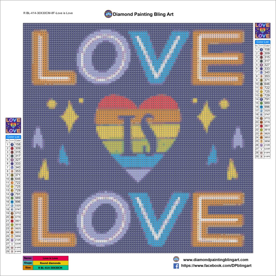 RBL-414-30X30CM-8F-LoveisLove