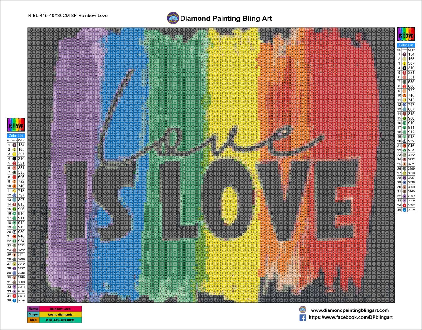 RBL-415-40X30CM-8F-RainbowLove
