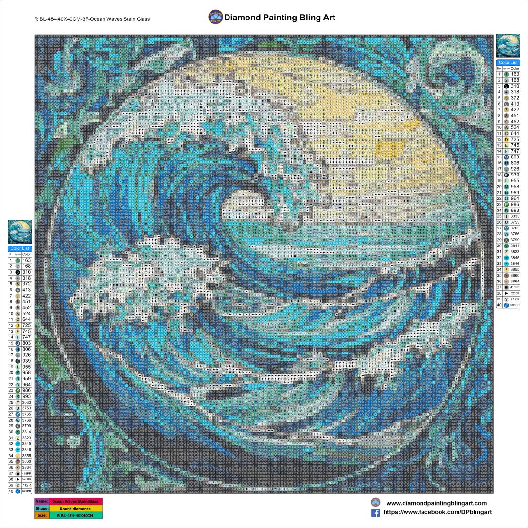 Ocean Waves Stain Glass