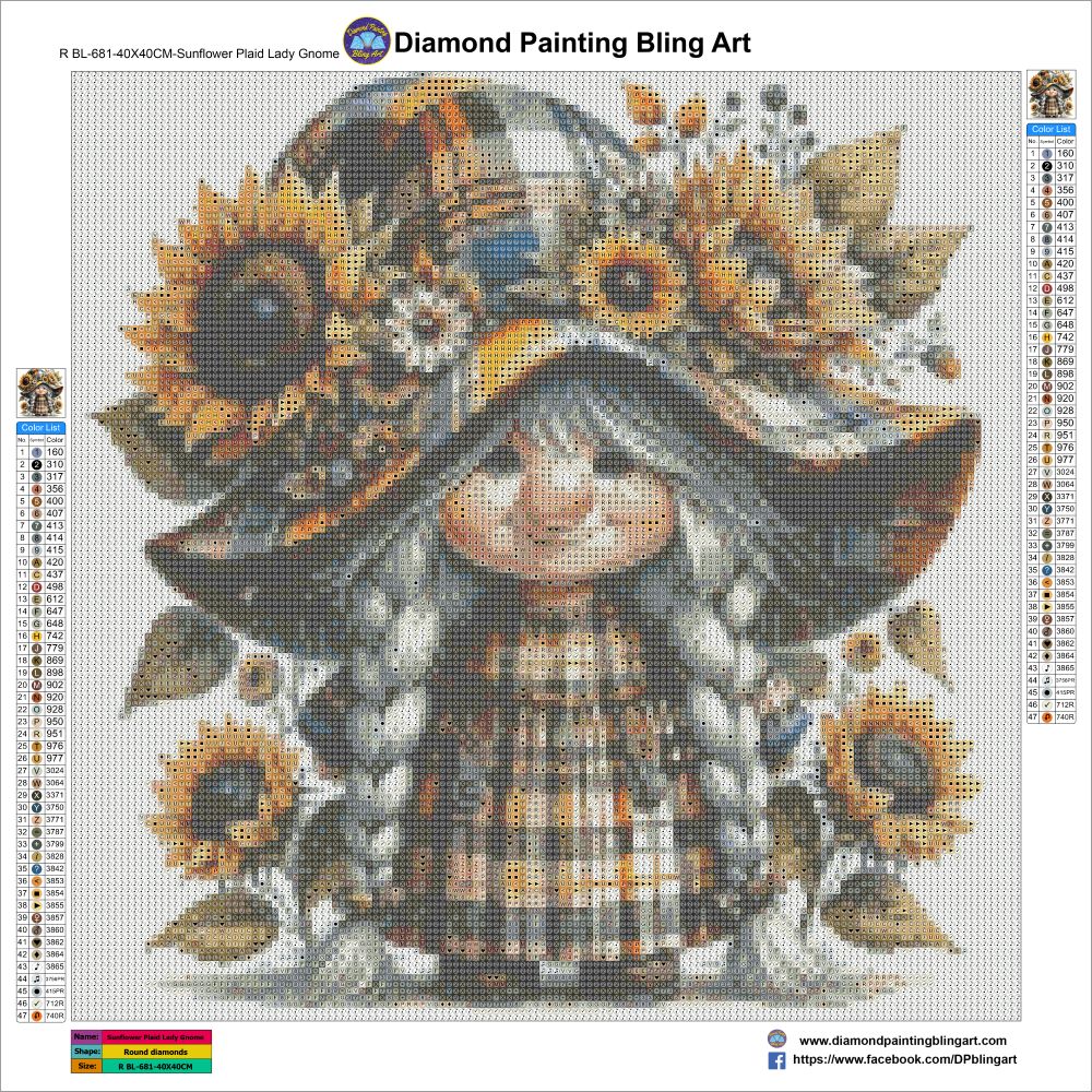 Sunflower Plaid Lady Gnome