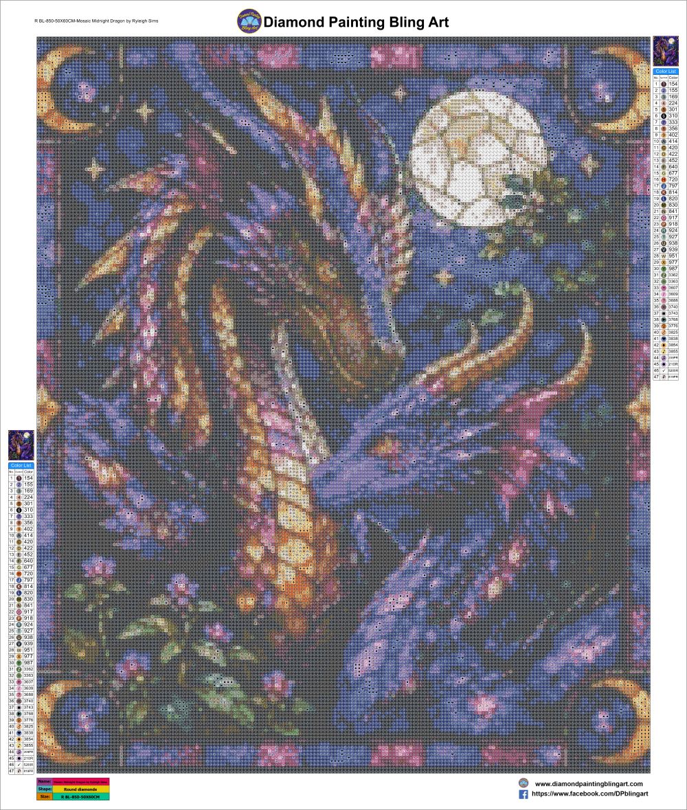 Mosaic Midnight Dragon by Ryleigh Sims