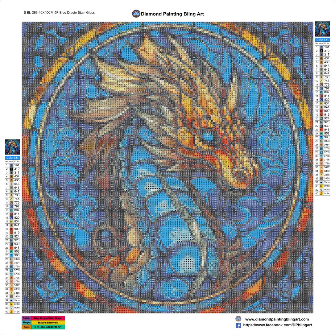 Blue Dragon Stain Glass
