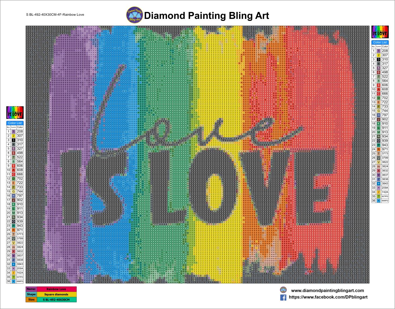 SBL-492-40X30CM-4F-RainbowLove