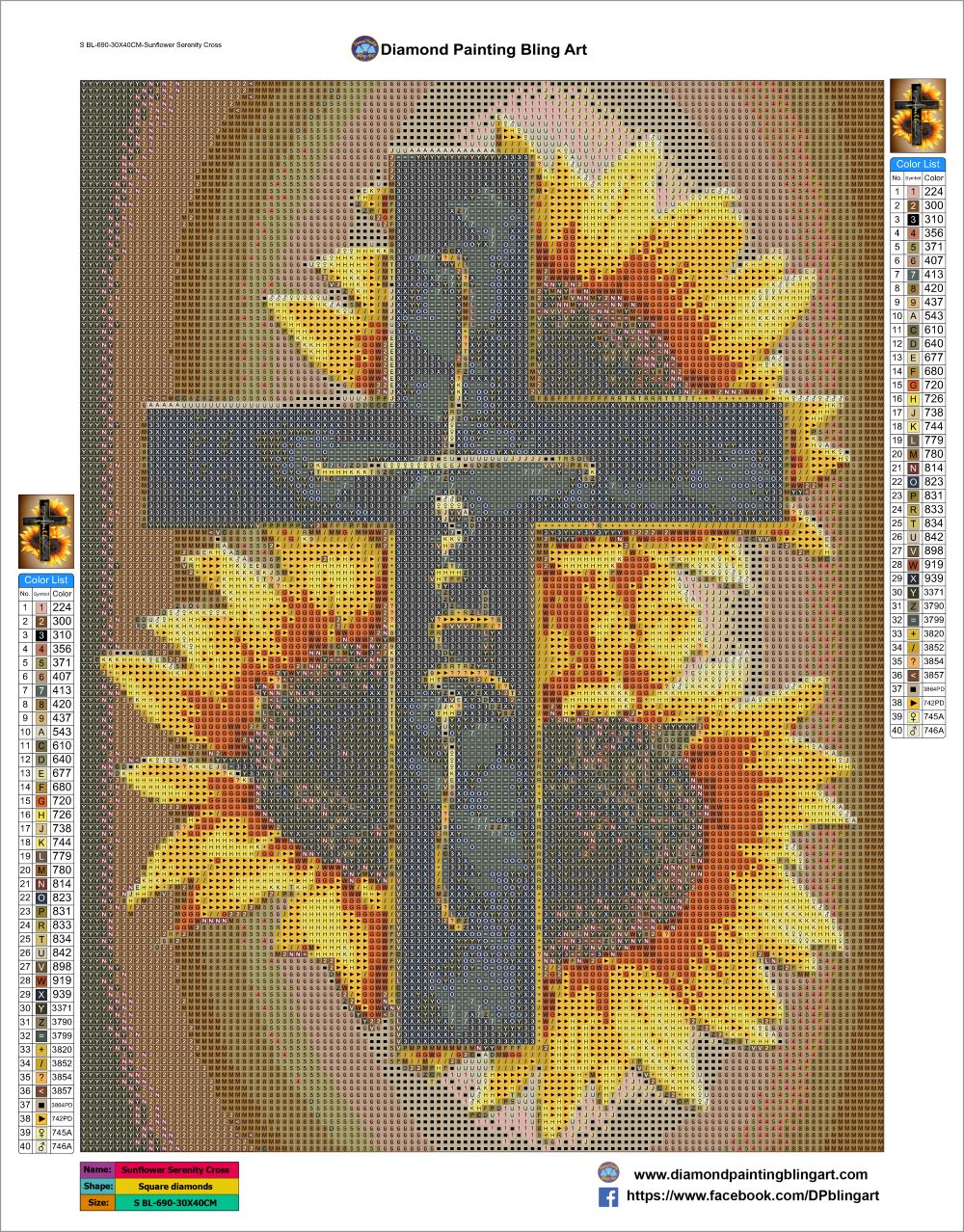 Sunflower Serenity Cross
