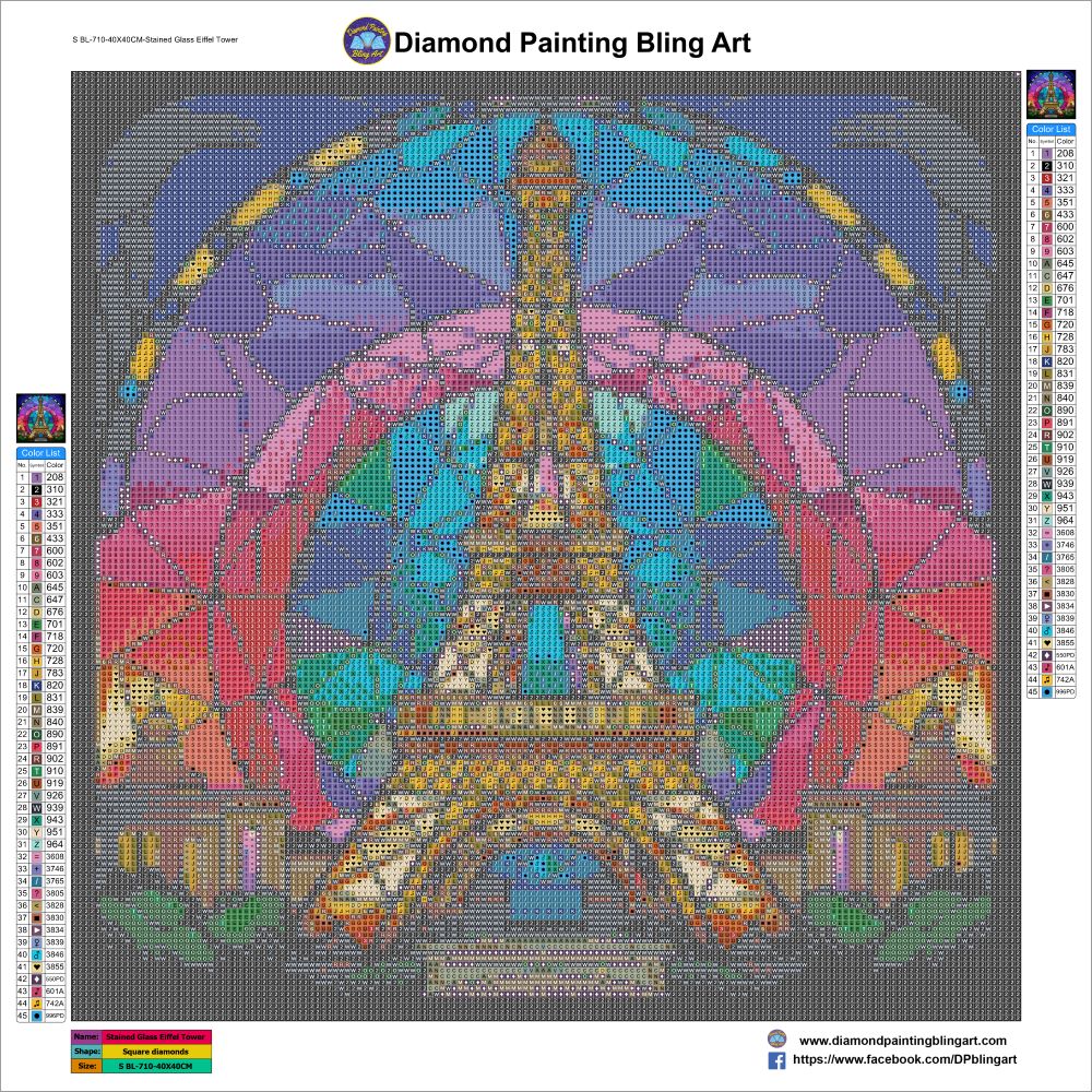 Stained Glass Eiffel Tower
