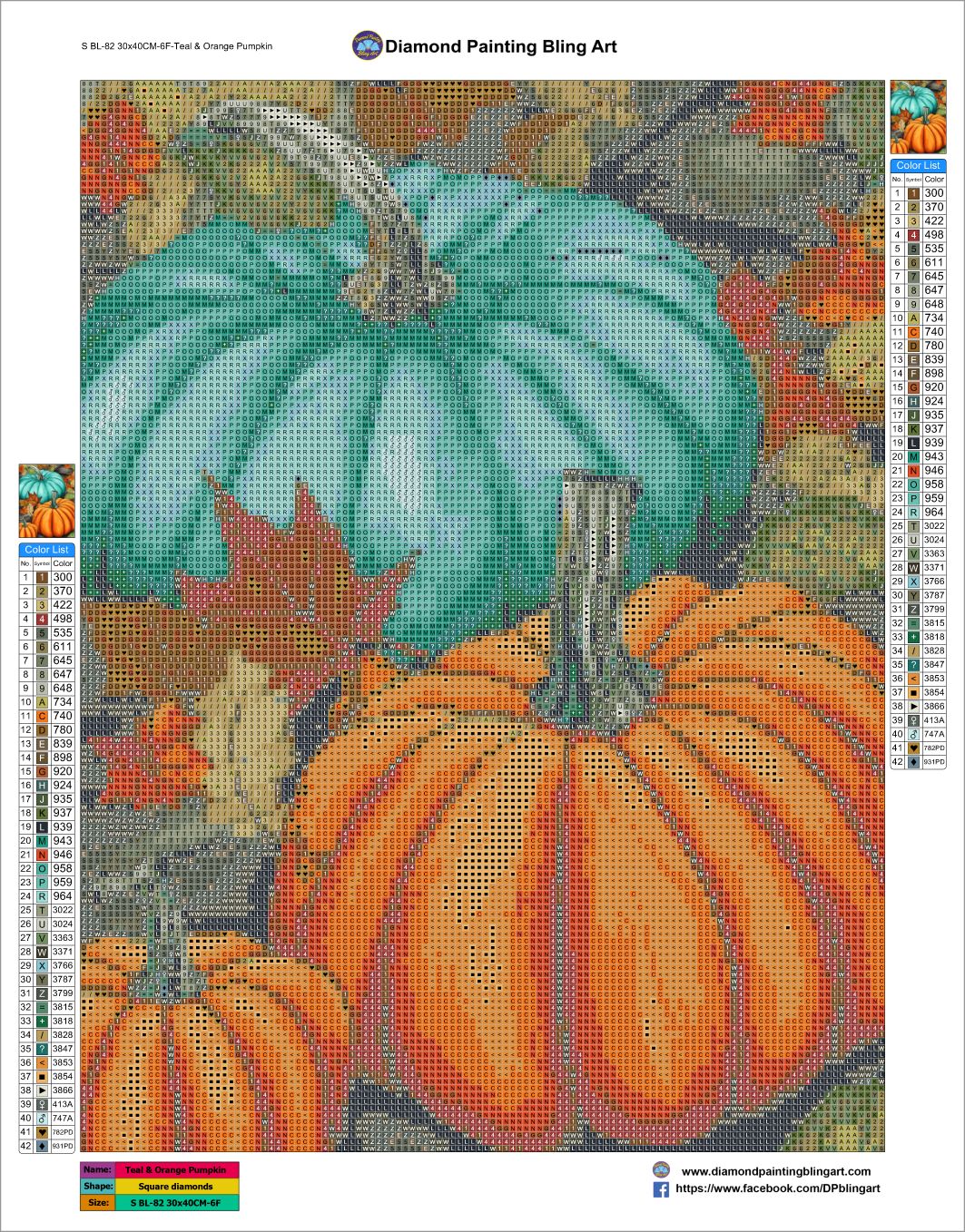 Teal & Orange Pumpkins