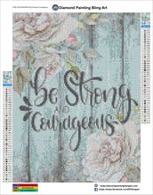 Load image into Gallery viewer, Be Strong &amp; Courageous - Diamond Painting Bling Art
