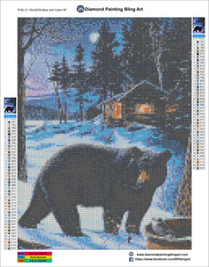 Bear with Cabin - Diamond Painting Bling Art