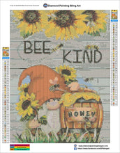 Load image into Gallery viewer, Bee Kind Honey Gnome - Diamond Painting Bling Art
