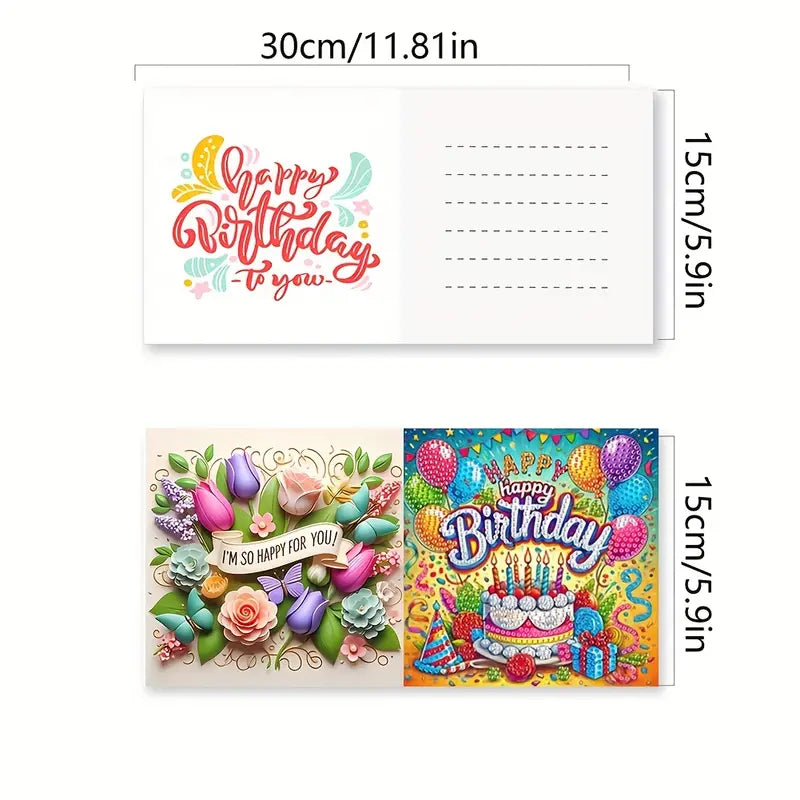 Birthday Wishes Diamond Art Card Kit (Set of 6)