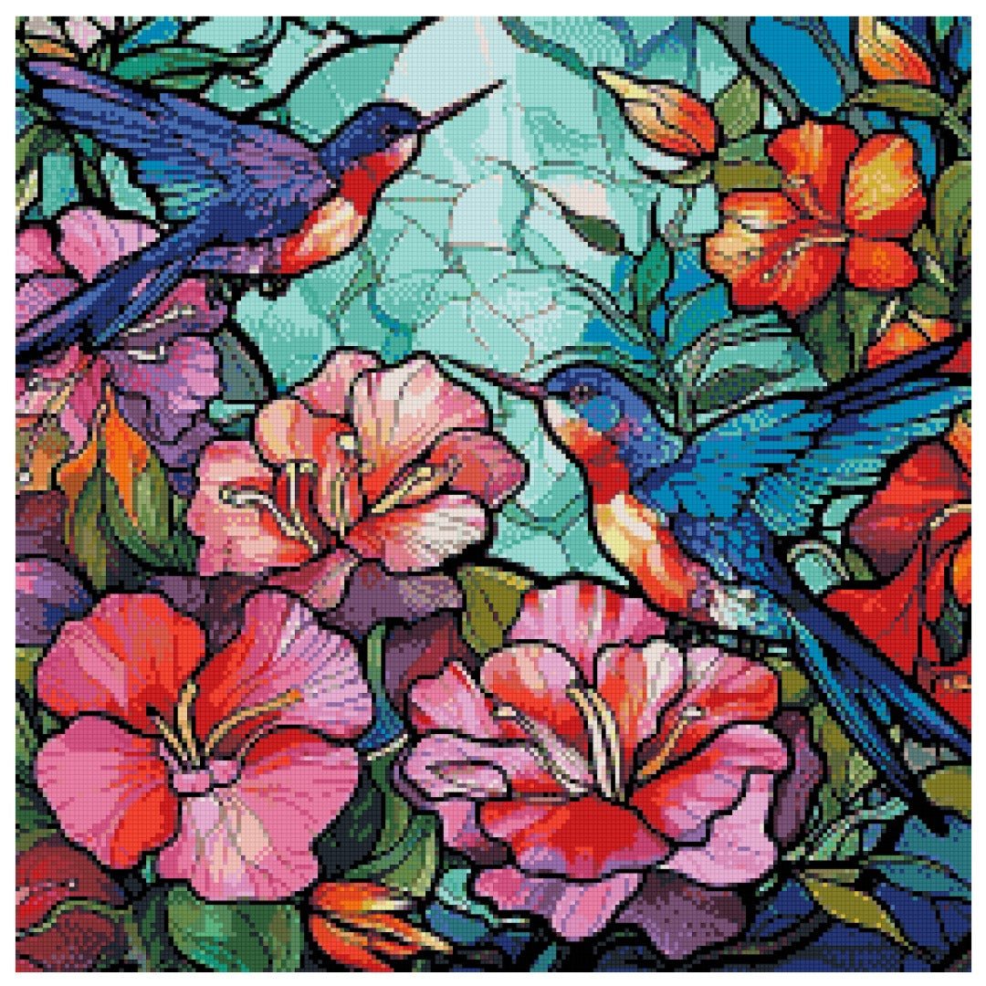 Botanical Aviary by Stacy Deal 60x60cm (24"x24") - Diamond Painting Bling Art