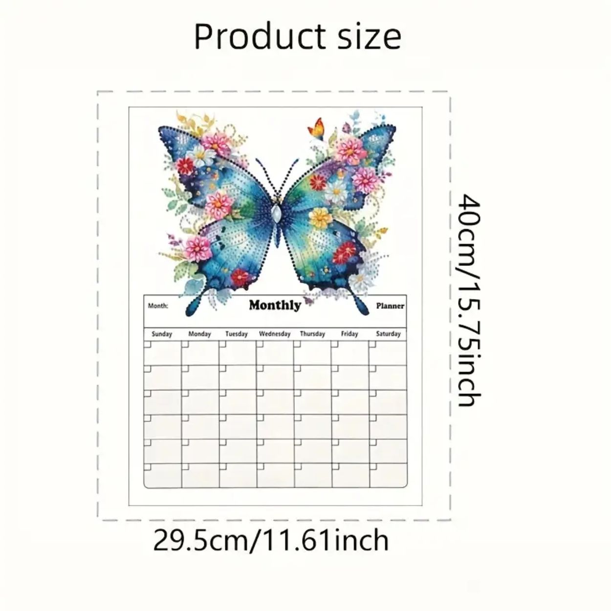 Monthly Magnetic Calendar- Butterfly