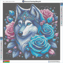 Load image into Gallery viewer, Diamond Blue Wolf by CaRessa Jayne Hinkle - Diamond Painting Bling Art
