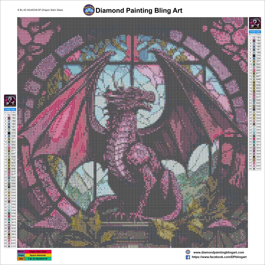 Dragon Stain Glass - Diamond Painting Bling Art