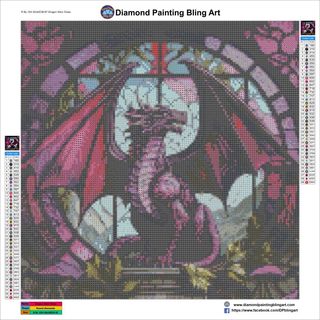 Dragon Stain Glass - Diamond Painting Bling Art