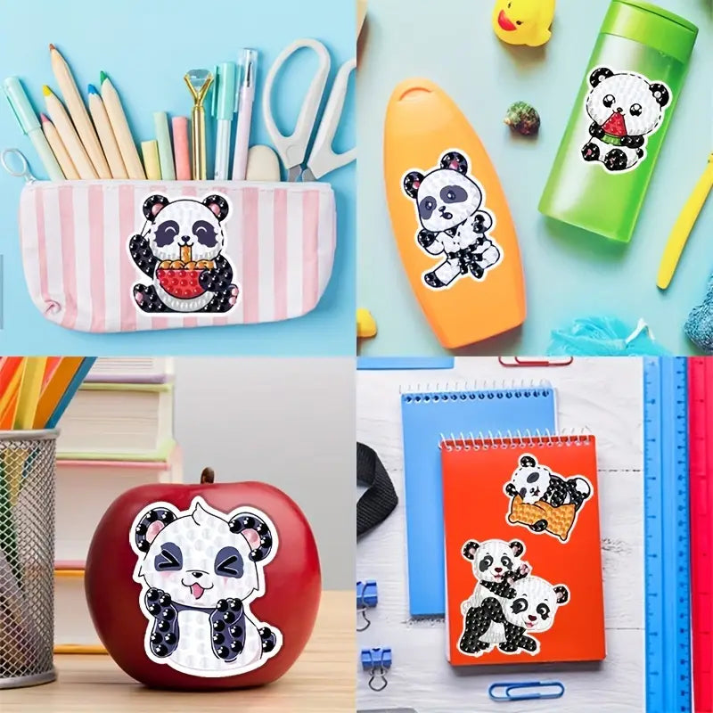 example of how to use the diamond painting panda bear stickers