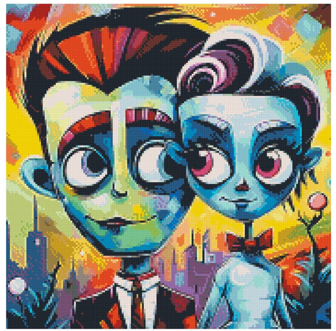 Frankie and Elizabeth by Stacy Deal 50x50cm (20"x20") - Diamond Painting Bling Art