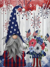 Load image into Gallery viewer, Gnome Patriotic Spirit - Diamond Painting Bling Art
