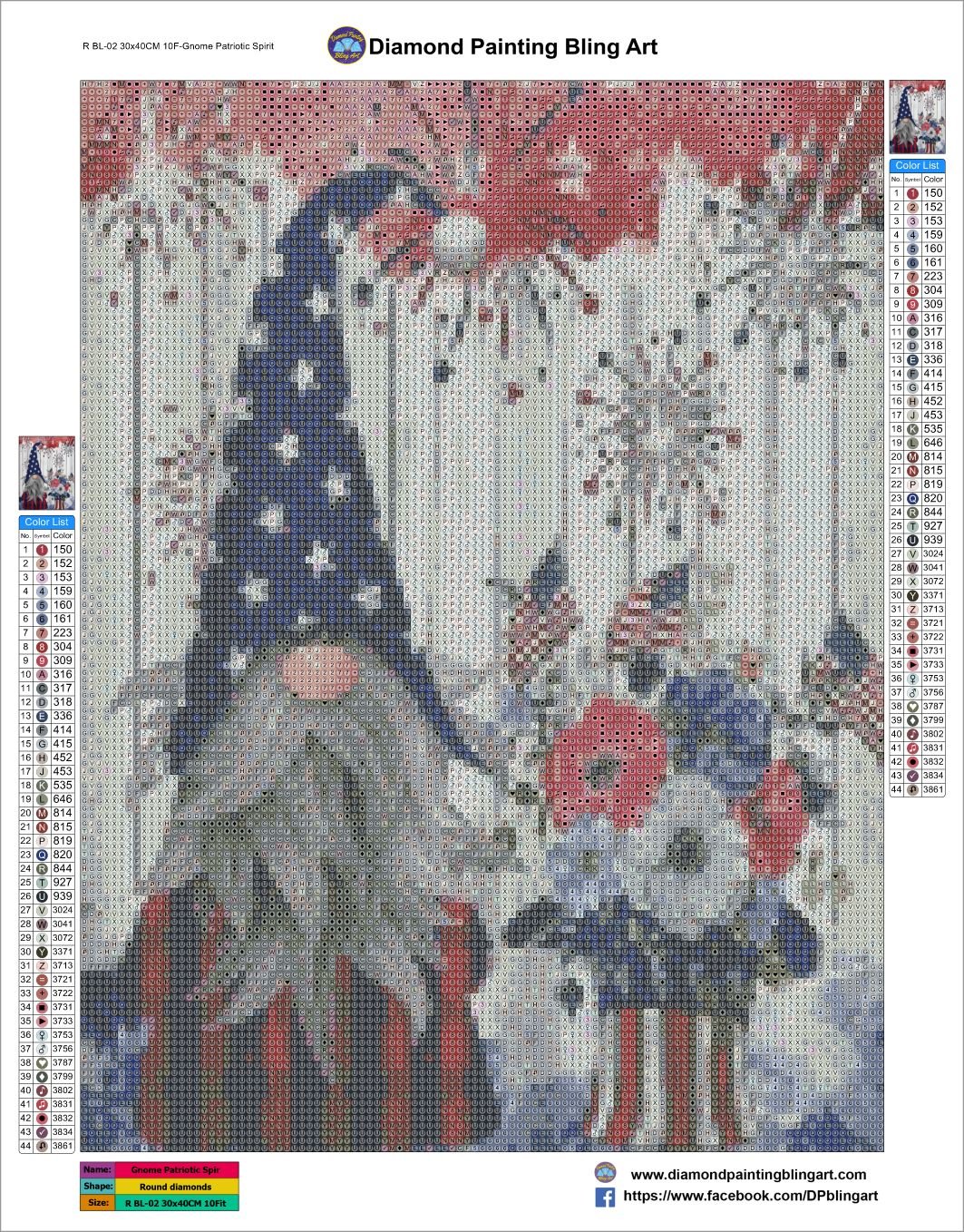 Gnome Patriotic Spirit - Diamond Painting Bling Art
