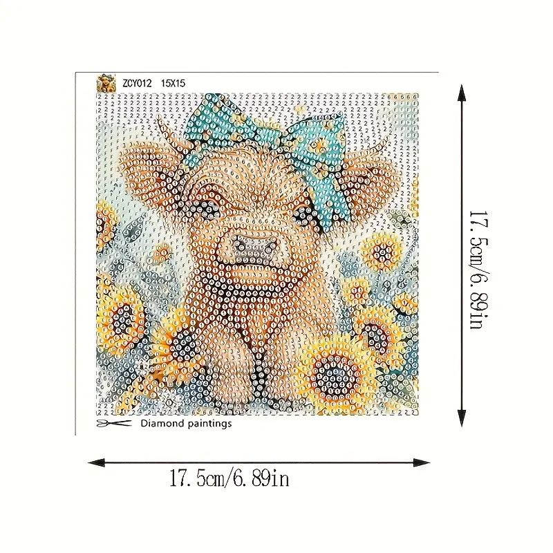Mini Sunflower Highland Cow