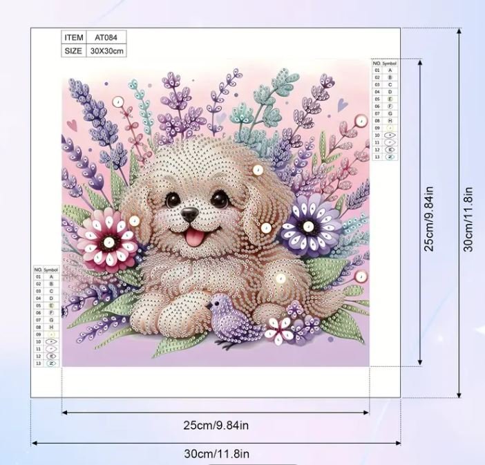 Partial Special Shape Diamond Art Puppy - Diamond Painting Bling Art