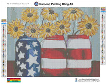 Load image into Gallery viewer, Patriotic Sunflower Jars - Diamond Painting Bling Art
