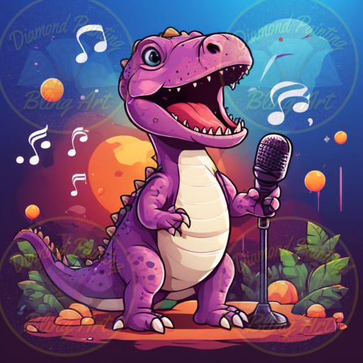 Purple Baby Dinosaur - Diamond Painting Bling Art