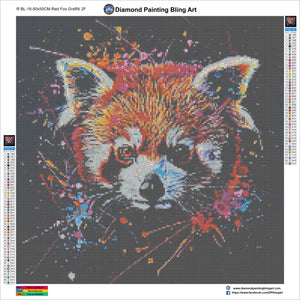 Red Fox Graffiti - Diamond Painting Bling Art