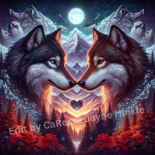 Twin Wolves by CaRessa Jayne Hinkle - Diamond Painting Bling Art