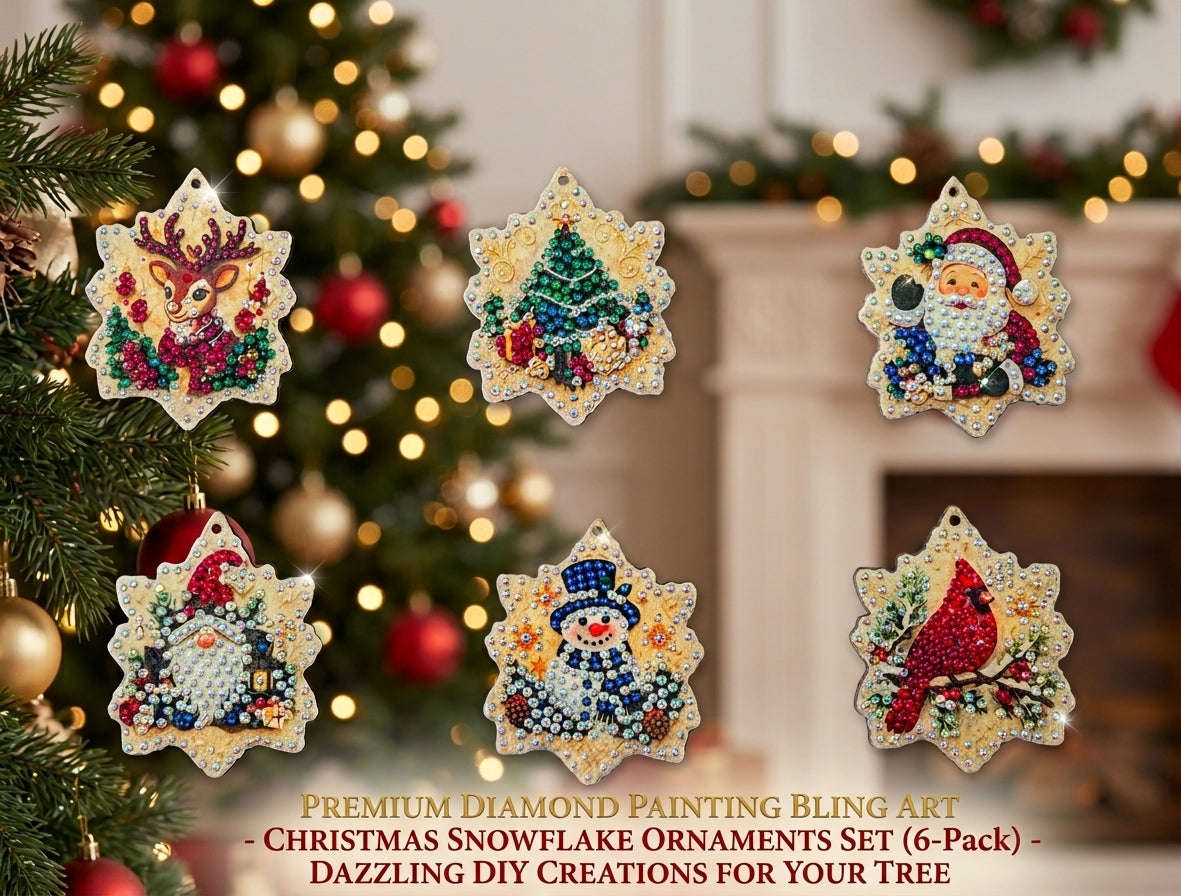 Vintage Snowflake Pearl DIY Ornament Set (6-Piece)