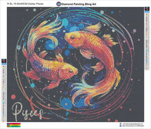 Load image into Gallery viewer, Zodiac Pisces - the Fishes - Diamond Painting Bling Art
