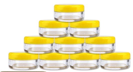 Acrylic Jars for Wax or Drills- yellow
