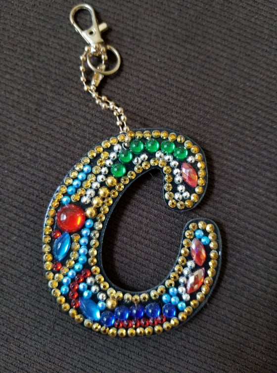 Alphabet Letter Key Chains - Diamond Painting Bling Art