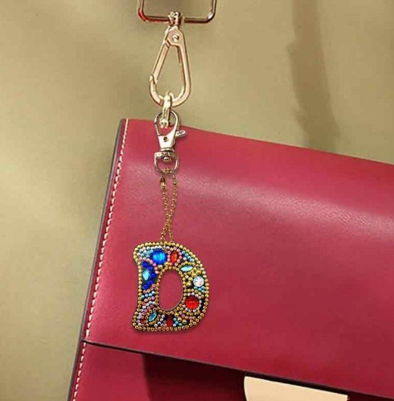 Alphabet Letter Key Chains - Diamond Painting Bling Art