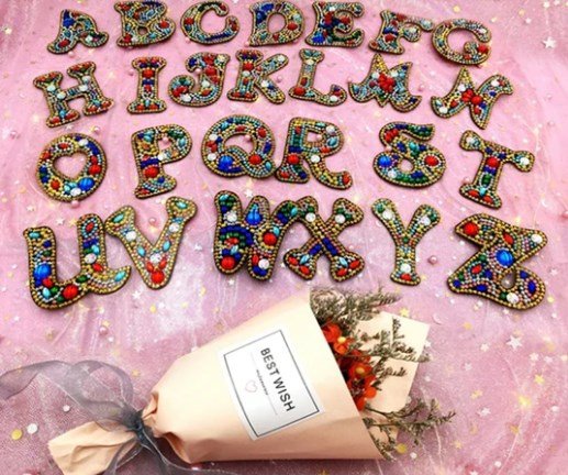 Alphabet Letter Key Chains - Diamond Painting Bling Art