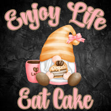 Load image into Gallery viewer, Enjoy Life Eat Cake Gnome - Diamond Painting Bling Art
