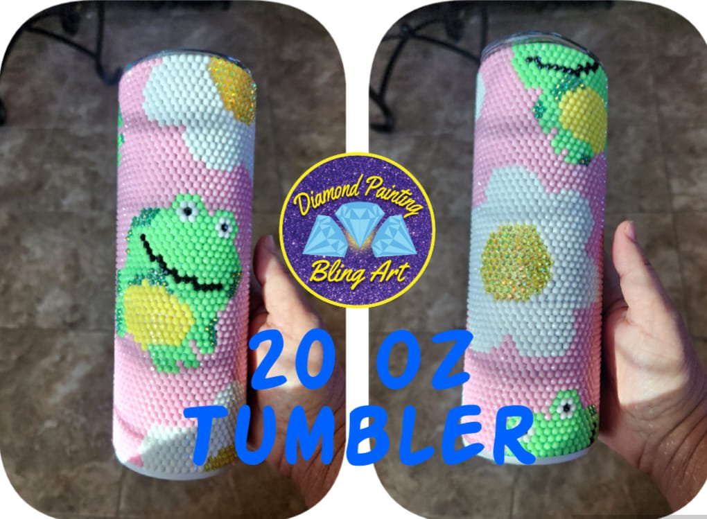 Frog Rhinestone Bling Art Tumbler (RTS) - Diamond Painting Bling Art