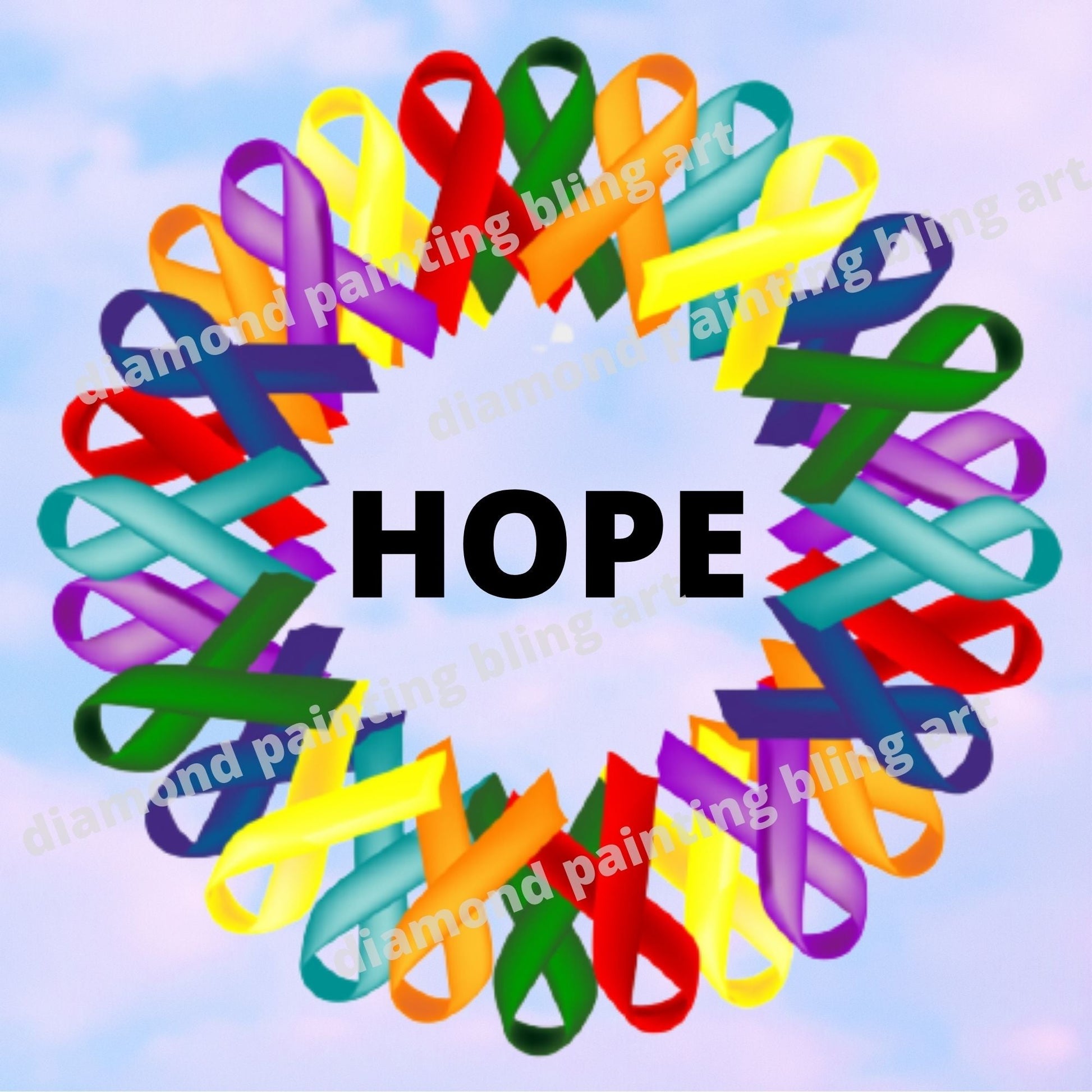 Hope Cancer Awareness - Diamond Painting Bling Art