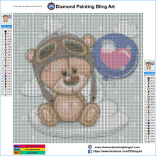 Load image into Gallery viewer, Hot Air Balloon Bear - Diamond Painting Bling Art
