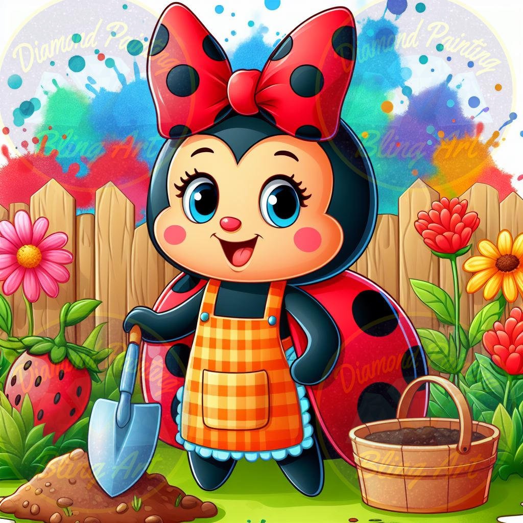Ladybug Garden Buddy - Diamond Painting Bling Art