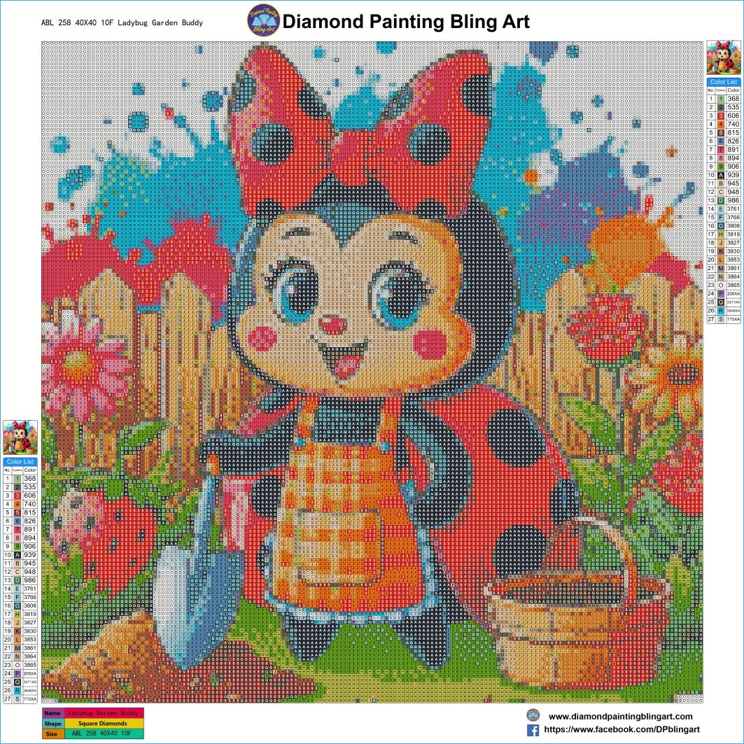 Ladybug Garden Buddy - Diamond Painting Bling Art