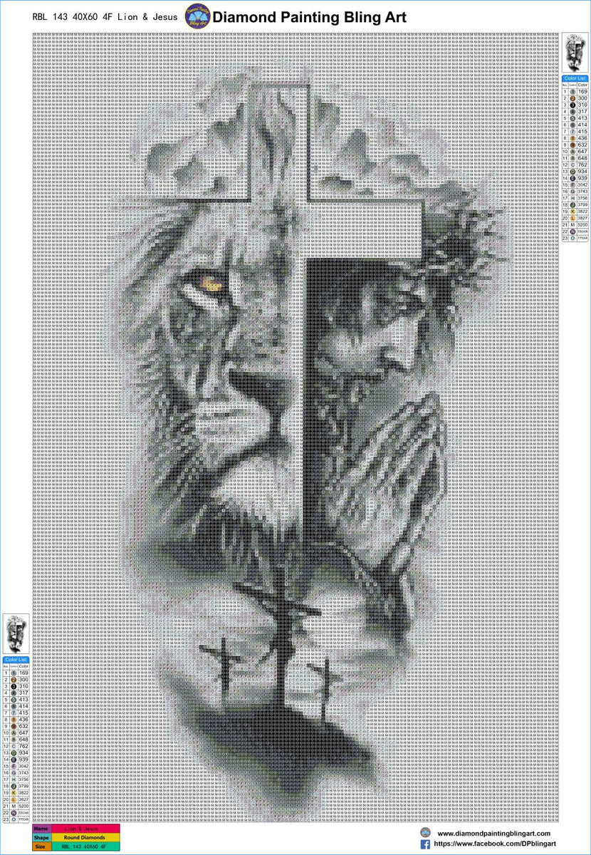 Jesus Lion Diamond Paintings, Icons Cross Stitch