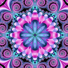 Load image into Gallery viewer, Purple, pink black spiral mandala diy diamond art kit
